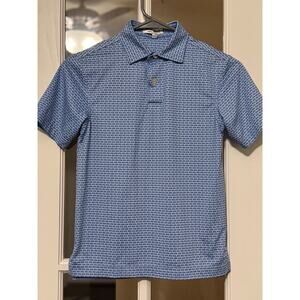 Peter Millar Summer Comfort golf Polo boys Sz small (7-8) bicycle print blue